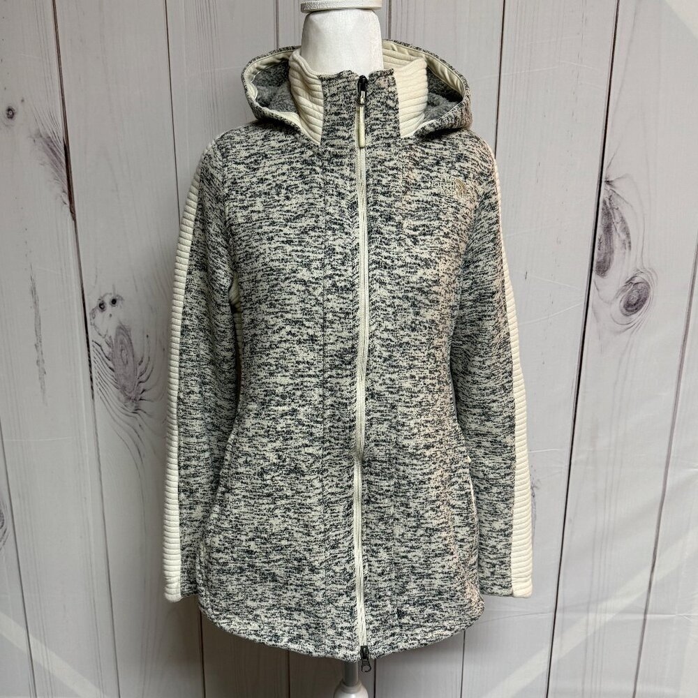 The North Face Indi Fleece Jacket Women's Small Gray Full Zip Hooded